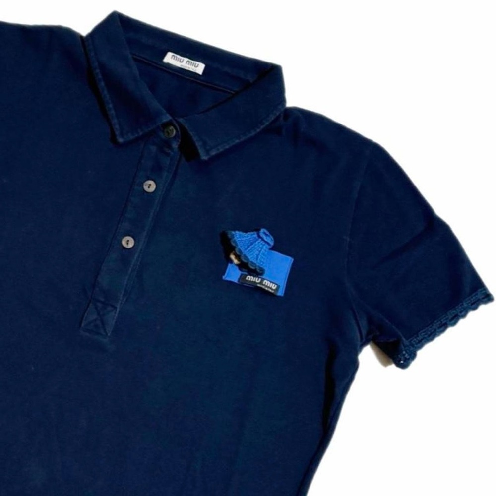 miu miu flower polo top